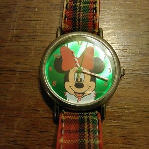 COPY - Disney Minnie Mouse Plaid Christmas Watch
